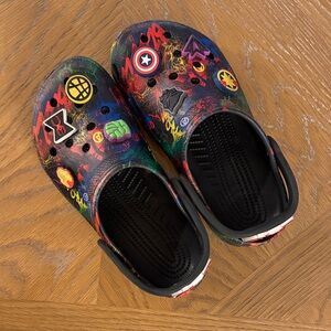 Marvel Kids J5 Crocs - Black and Multicolor